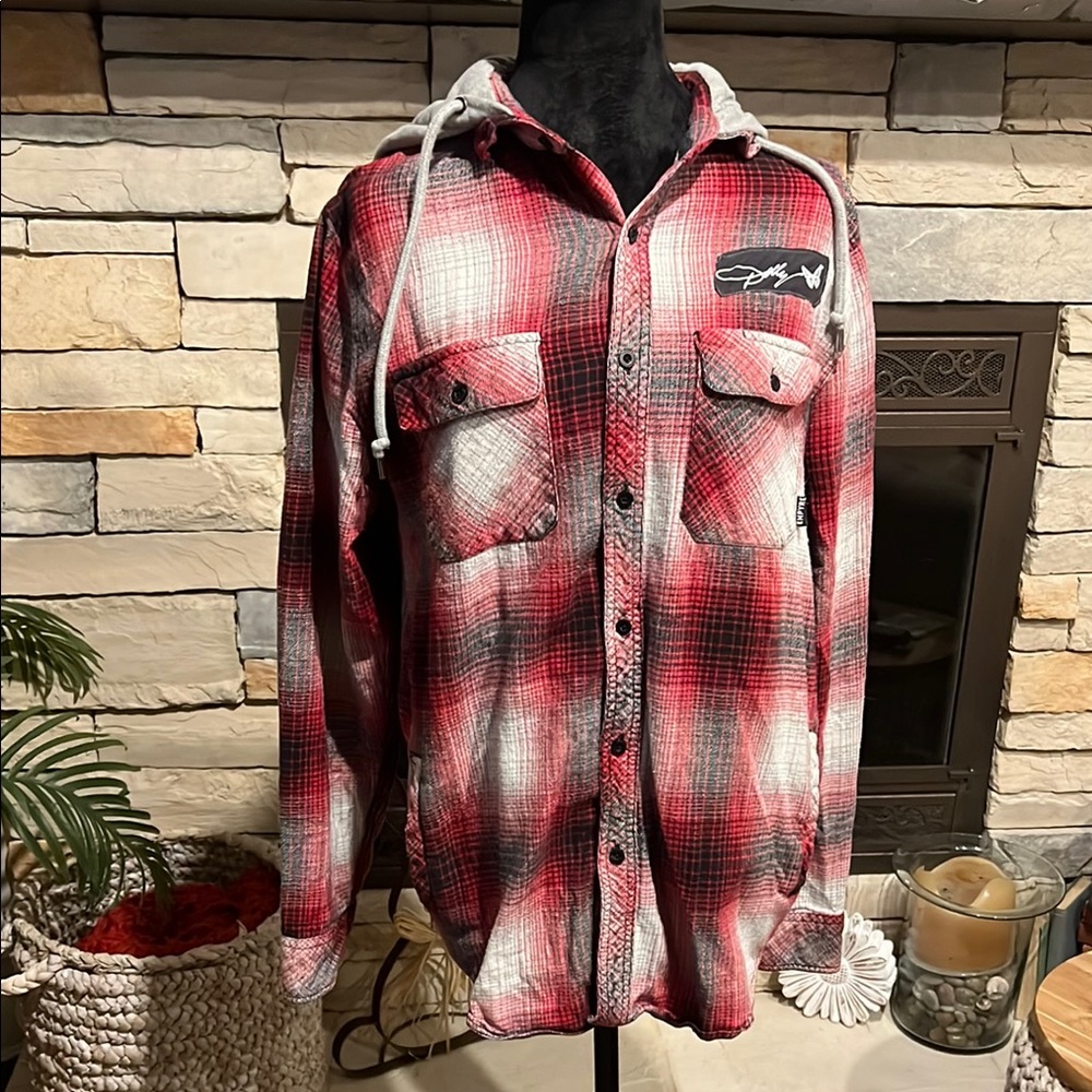 Upcycled Band Tee Button Hoodie Dolly Parton - Picture 2 of 7